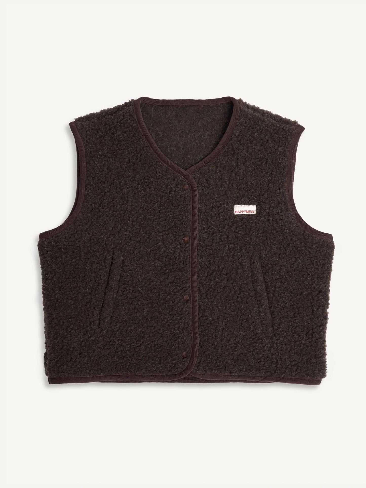 Happy Mess Merino Weste | Chocolate Brown Aufgeweckt
