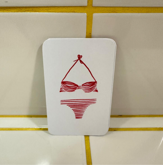 Enskild Mini Karte | Bikini Rot-Weiss Aufgeweckt