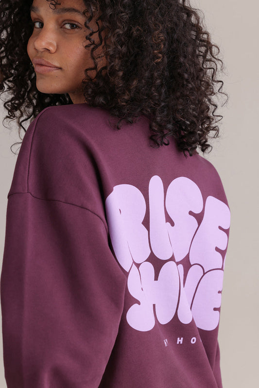 Hey Honey Sweatshirt Rise and Shine – Italian Plum Aufgeweckt