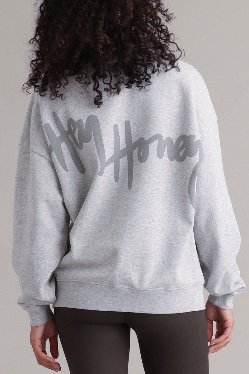 Hey Honey Sweatshirt | Reflect Grey Melange Aufgeweckt