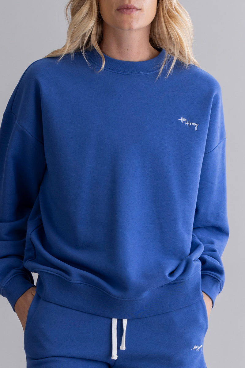 Hey Honey Sweater | royal blue Aufgeweckt