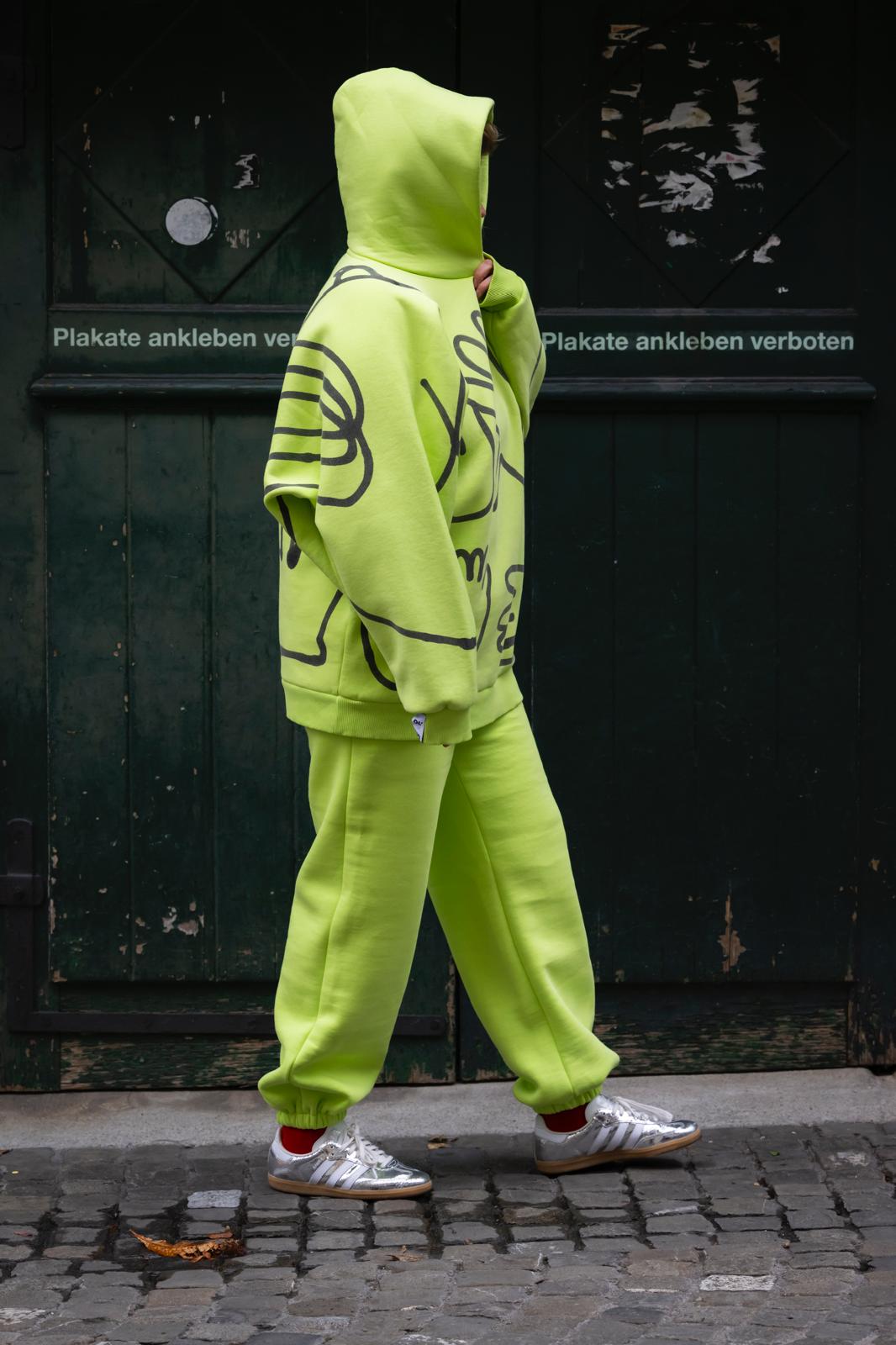 OL Magasin/ WOW Illustrations Sweat Hose | neon Aufgeweckt