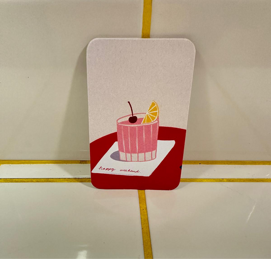 Enskild Mini Karte | Happy Weekend – Cocktail Aufgeweckt