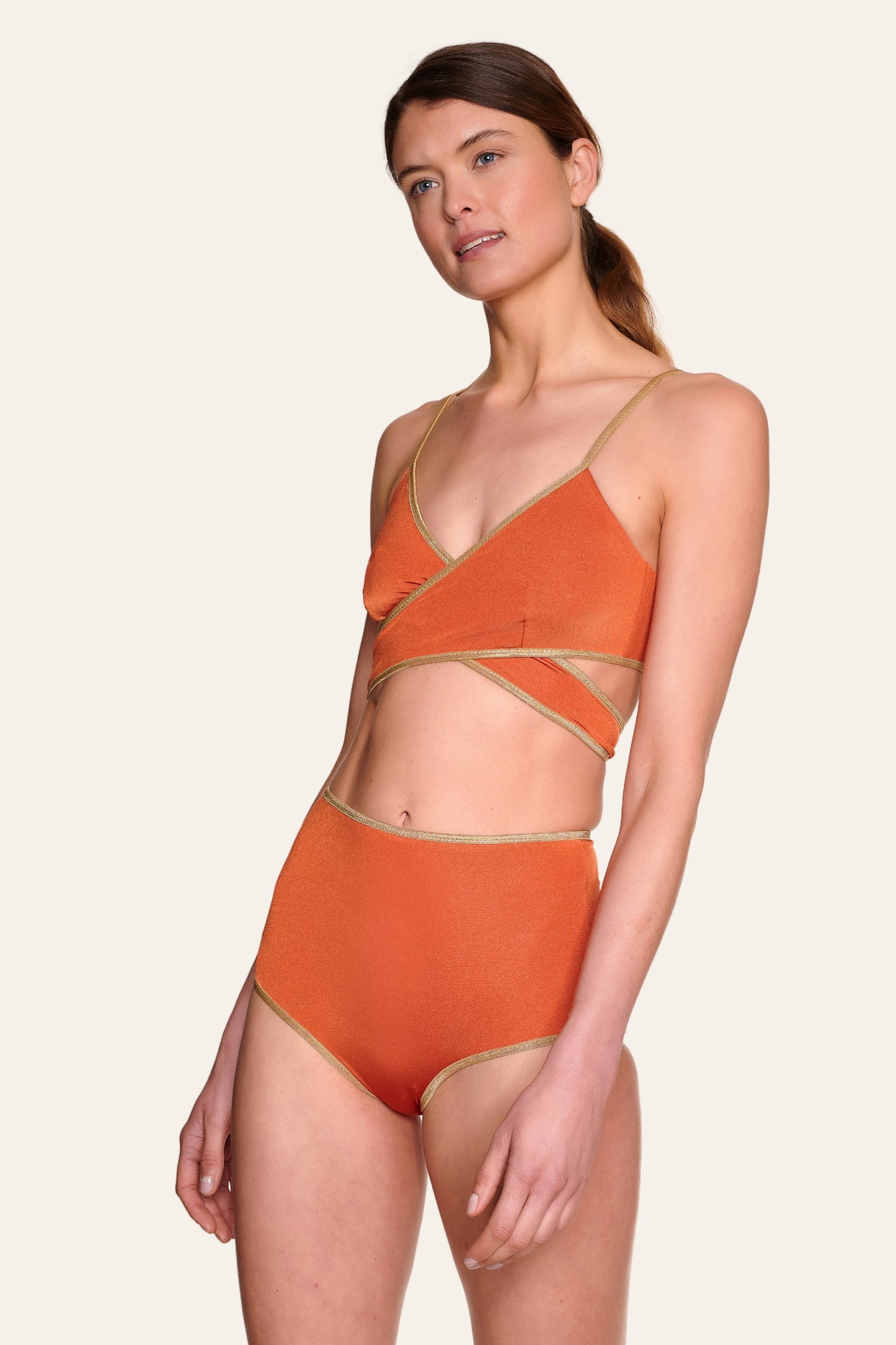 Highwaist Shorts Shine Papaya-Cassis