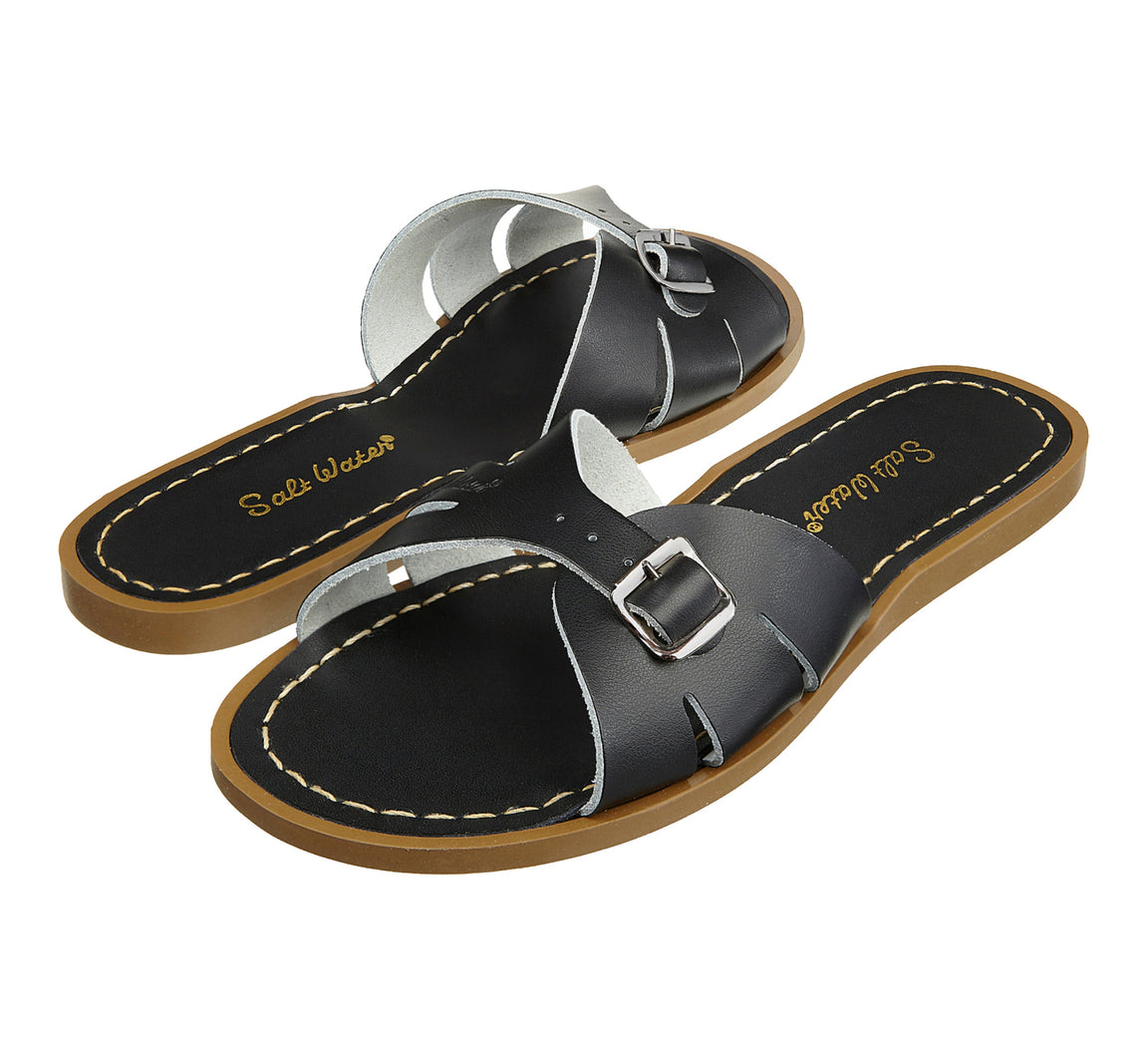 Salt-Water Sandals Sandale Classic Slide – Black Aufgeweckt
