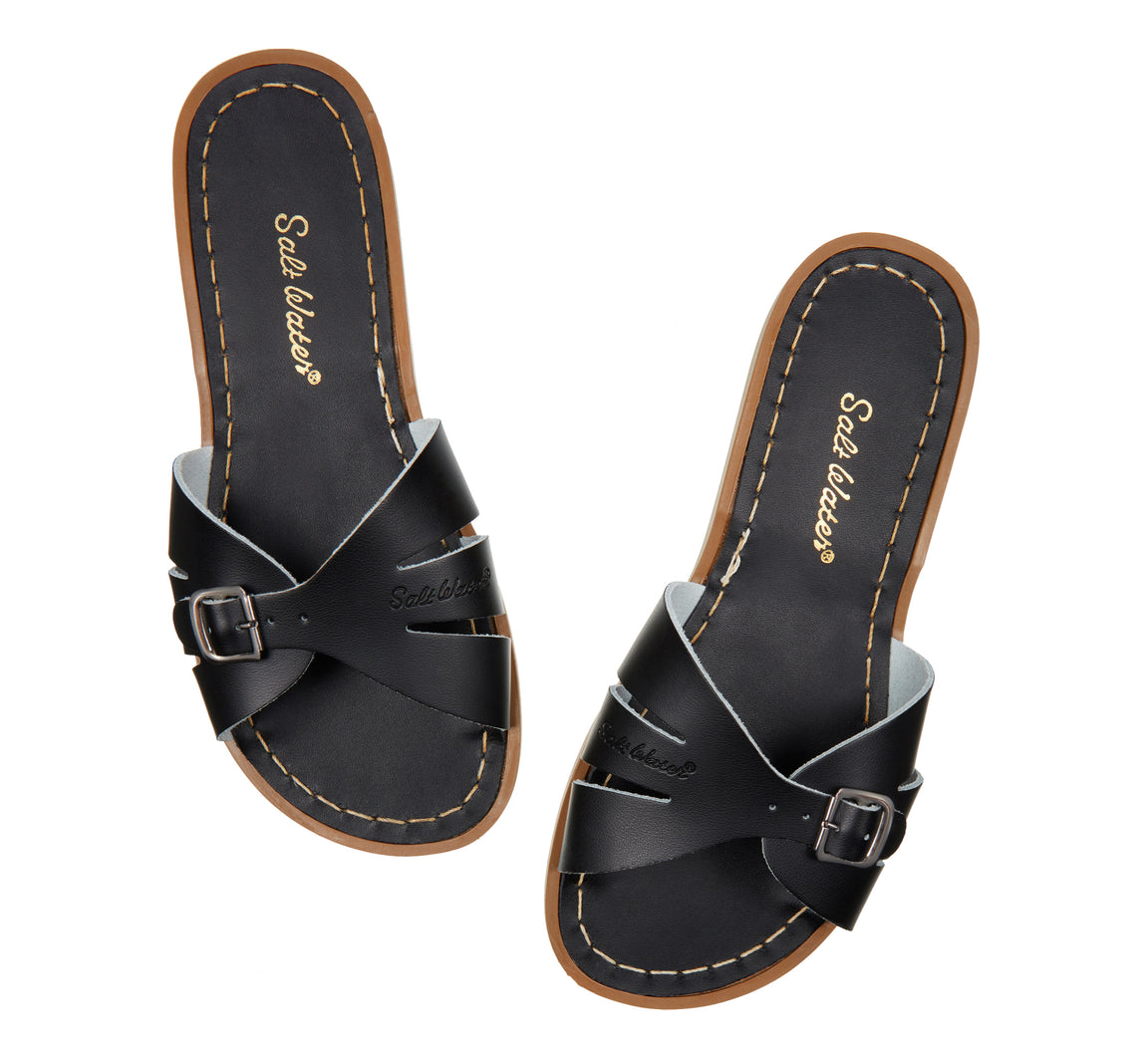 Salt-Water Sandals Sandale Classic Slide – Black Aufgeweckt