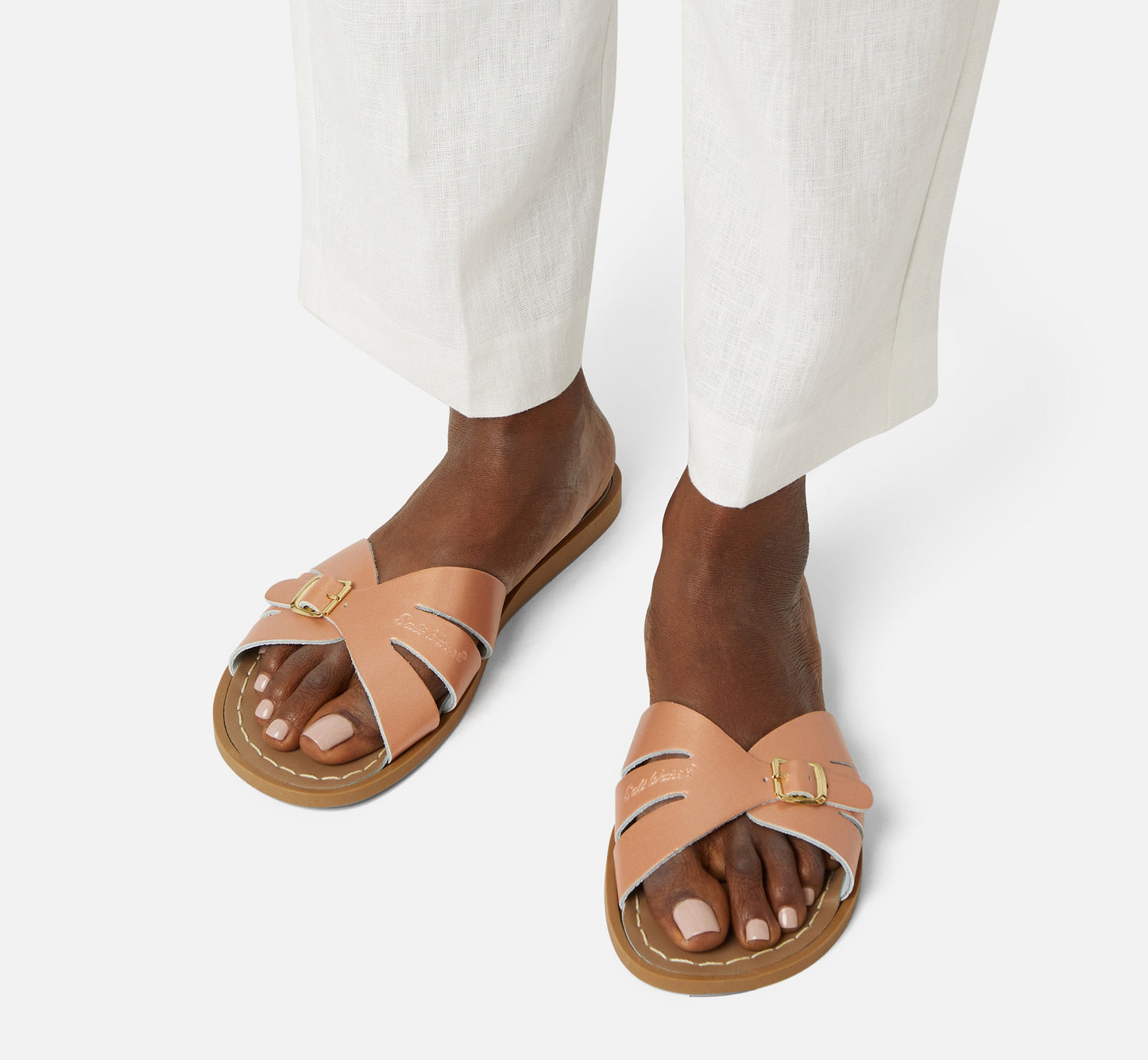 Salt-Water Sandals Sandale Classic Slide – Rose Gold Aufgeweckt