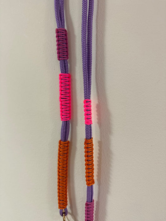 Handykette | Makramee Lila-Neon