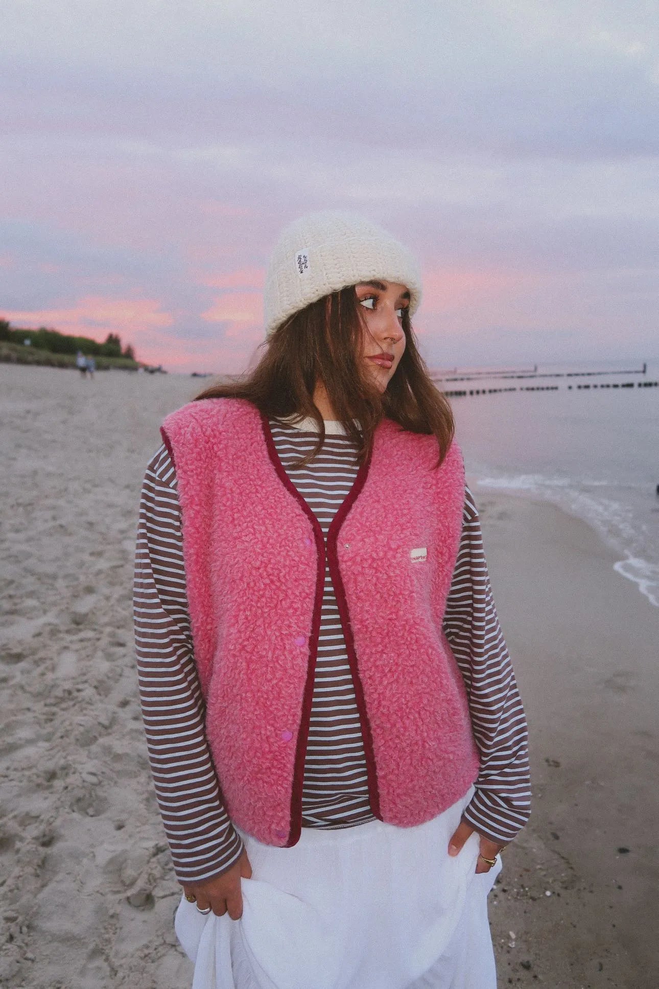 Happy Mess Merino Weste | Dusty Pink Aufgeweckt