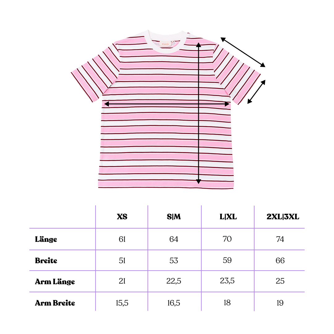 popeia T-Shirt gestreift | weiß/pink Aufgeweckt