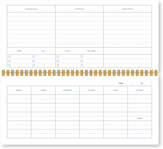 A-Journal Deskplanner | Stripes Pink Red Aufgeweckt