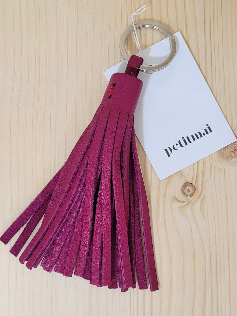 Petit Mai Leder‑Tassel‑Schlüsselanhänger Aufgeweckt