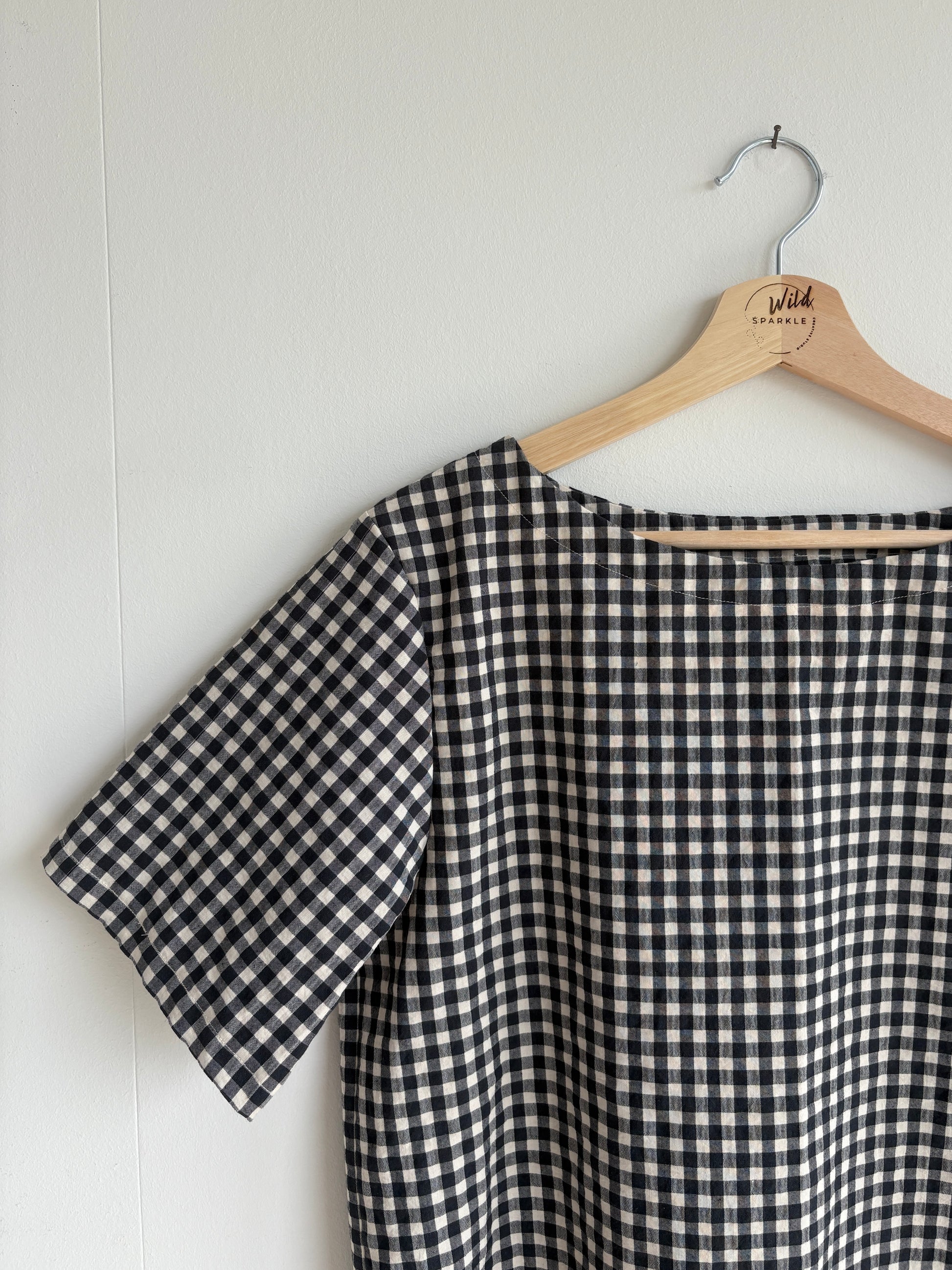 Wild Sparkle Shirt "Vichy Karo" – Schwarz Weiss Aufgeweckt