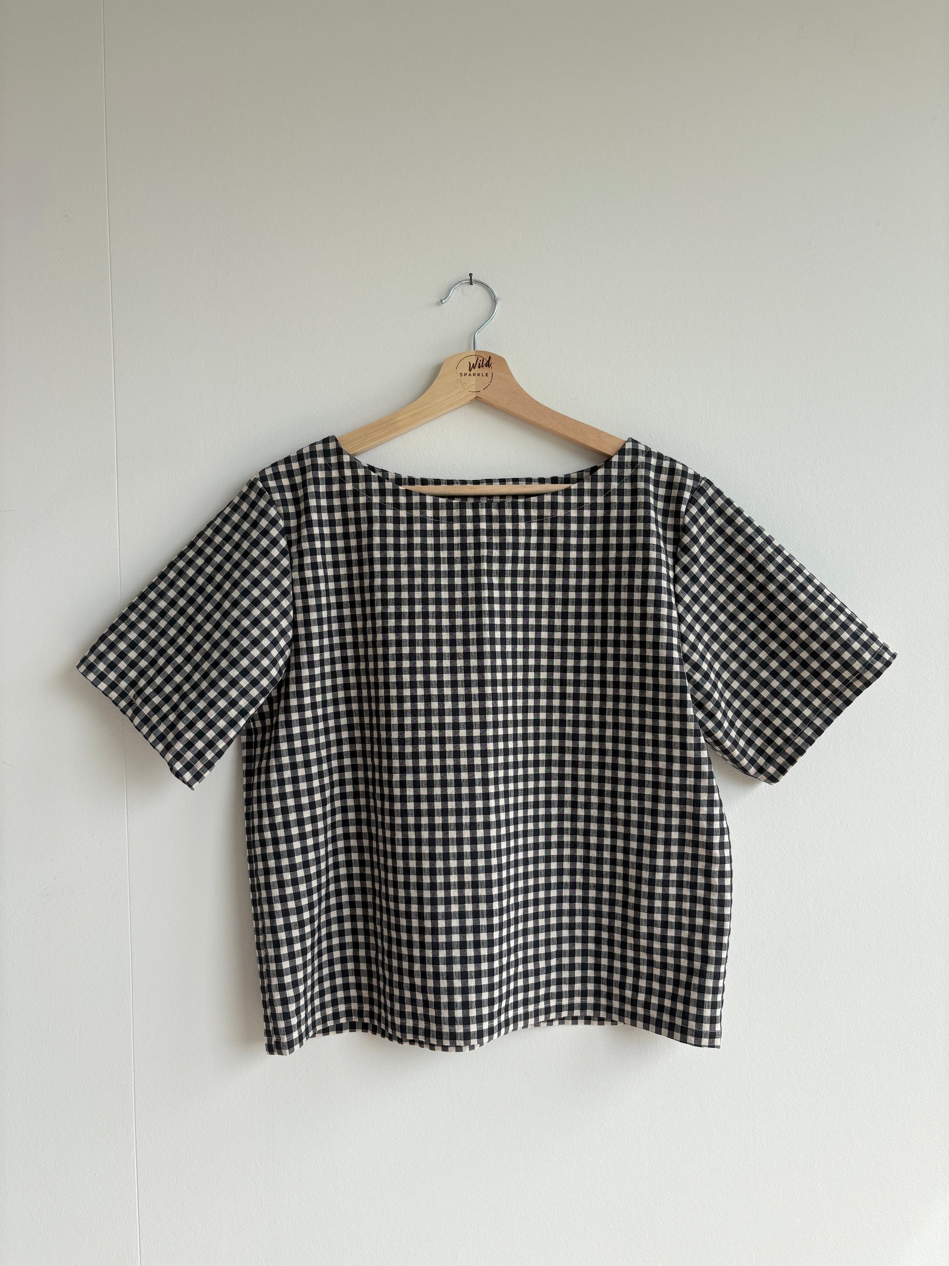 Wild Sparkle Shirt "Vichy Karo" – Schwarz Weiss Aufgeweckt