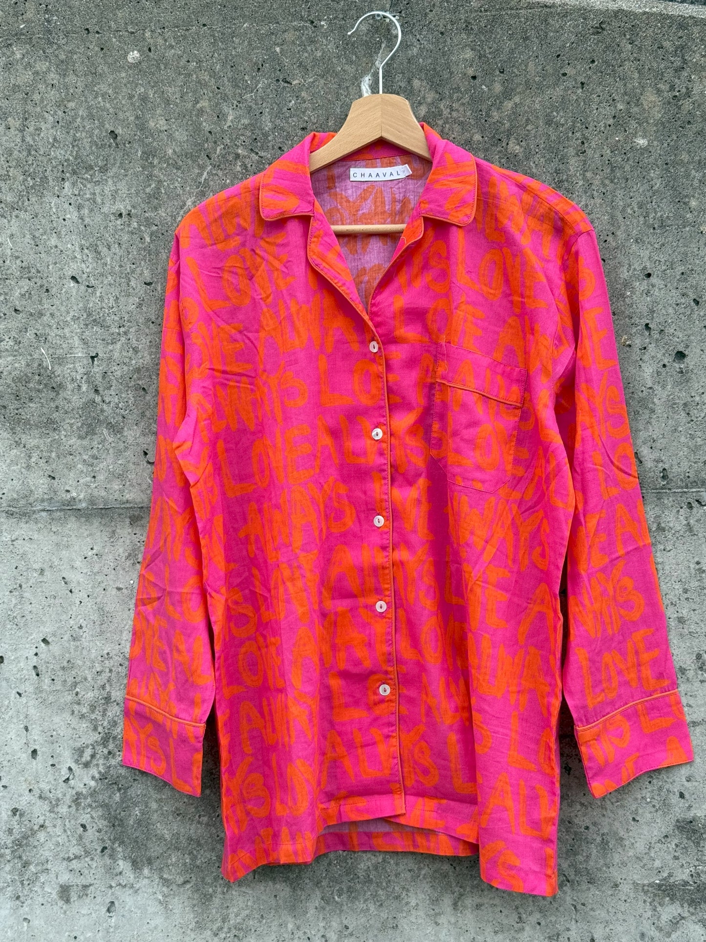 Chaaval Pyjama Orange auf Pink Aufgeweckt