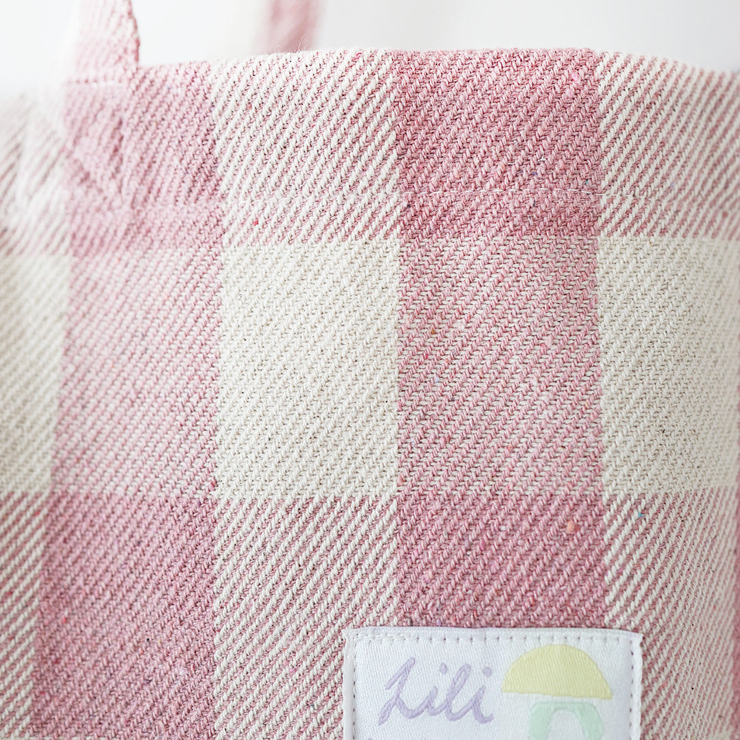 Baumwolltasche Rose Check