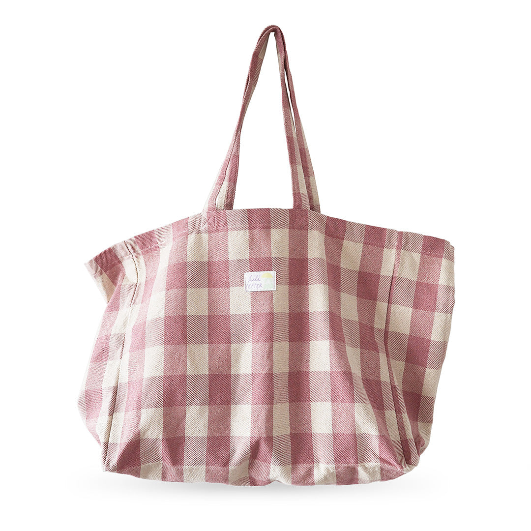 Baumwolltasche Rose Check