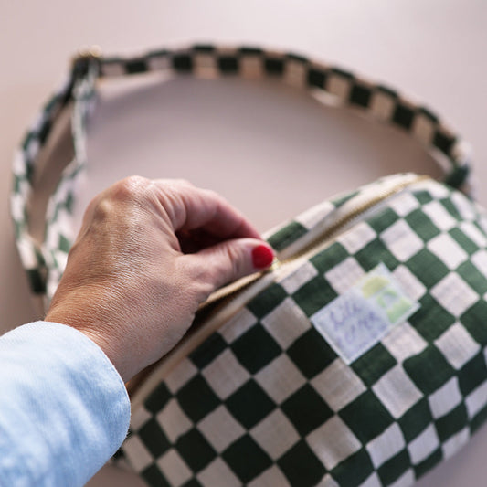 Lili Pepper Shoulder Bag | Check Rose Green Aufgeweckt