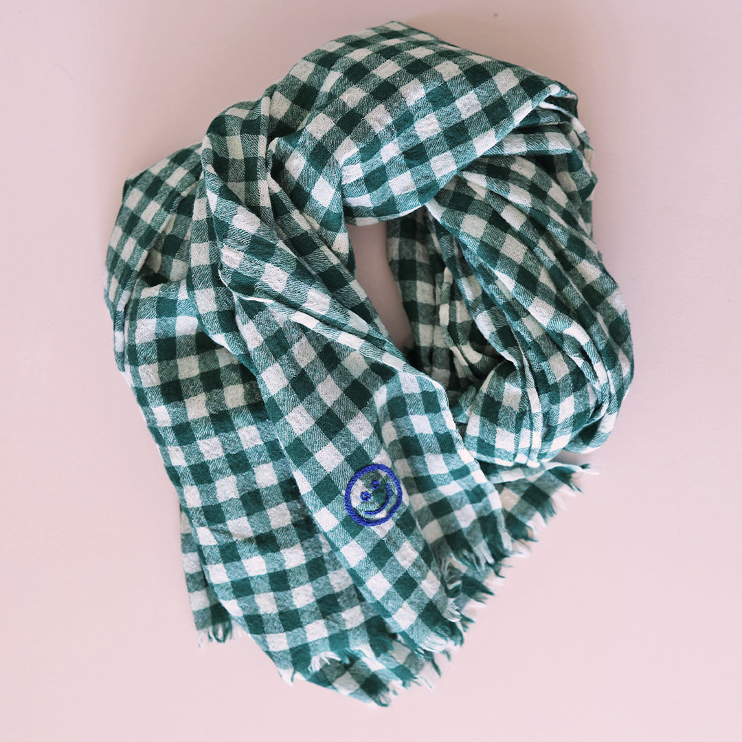 Lili Pepper Wool Scarf | Check Forest Aufgeweckt