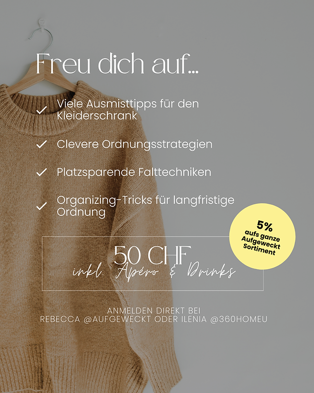Workshop: Kleiderschrank Glow Up 2.0 | 5. Juni 2025, Thun