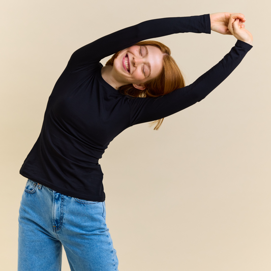 Tight Langarmshirt schwarz Popeia