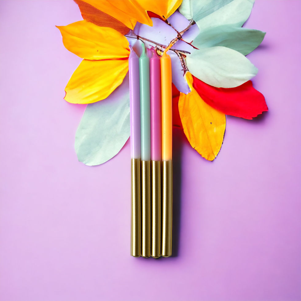 Pink Stories Kerzen | Dip Dye Skinny Gold Lumina Mist (4er) Aufgeweckt