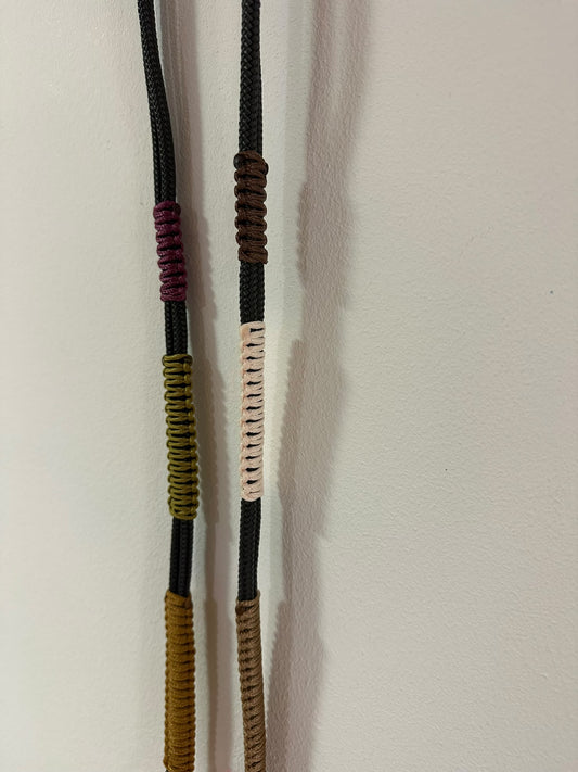 Handykette | Makramee Schwarz-Oliv-Creme