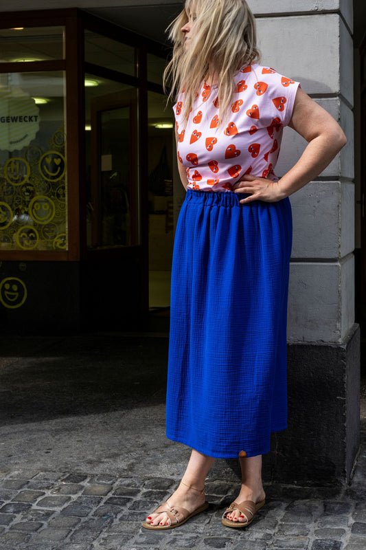 Heldentat Musselinrock – Royalblau Aufgeweckt