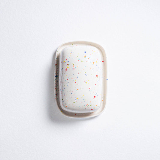 Egg Back Home Neue Party Steingut Butterdose: Weiss Aufgeweckt