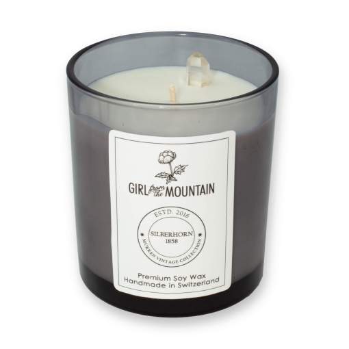 Girl from the Mountain „Silberhorn 1858“ Duftkerze im Glas Aufgeweckt