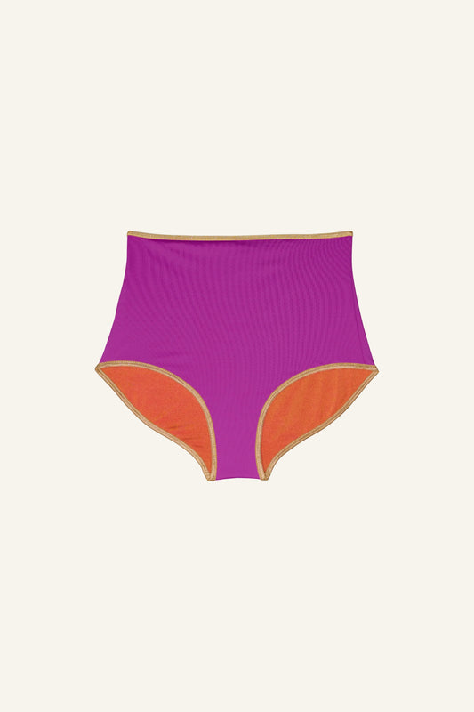 Mymarini Highwaist Shorts Shine Papaya-Cassis Aufgeweckt