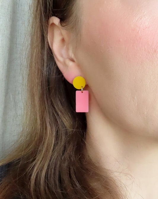 niemalsmehrohne Grapefruit Statement Ohrringe klein Aufgeweckt