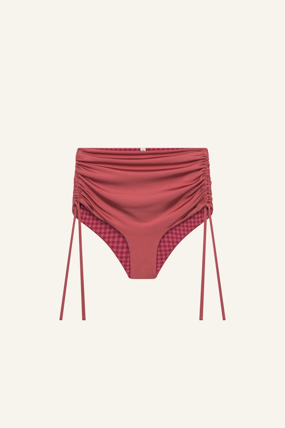 MYMARINI Ruffled Highwaist Shorts | rouge-vichy Aufgeweckt