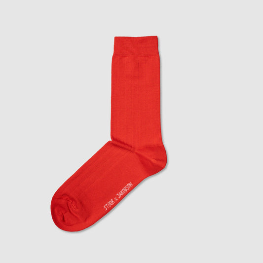 Thomas Jakobson Wadensocken – leicht gerippt – Rot Aufgeweckt
