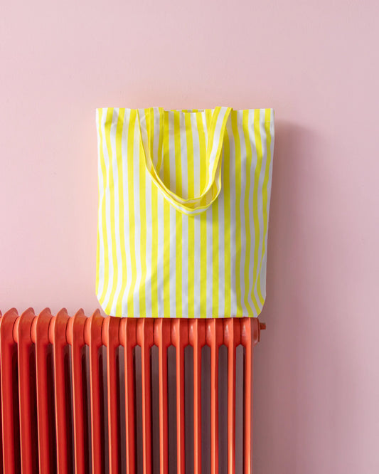 Kado Design Baumwolltasche Streifen | neongelb Aufgeweckt