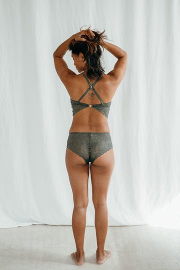 thoughts of september Vivi Spitzen-Bralette – Jadegrün Aufgeweckt