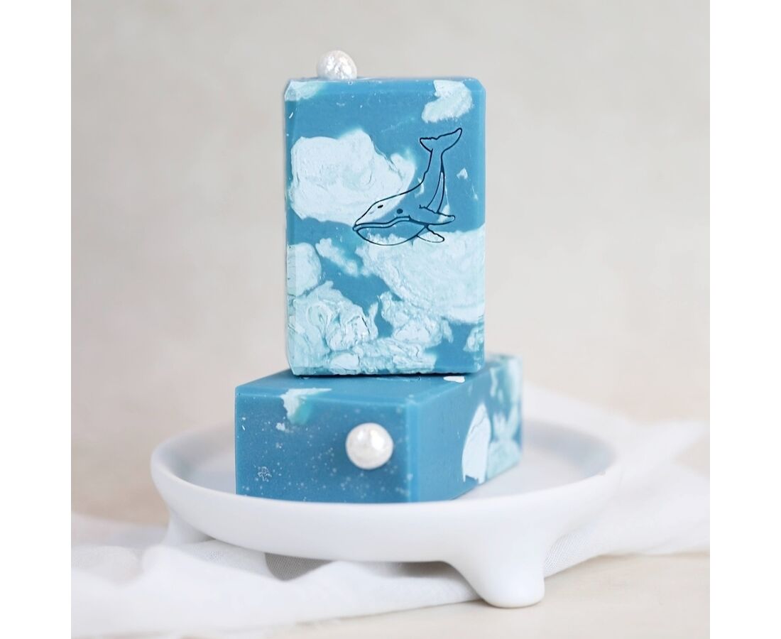 Seifenstück Hand- & Duschseife Blauwal Aufgeweckt