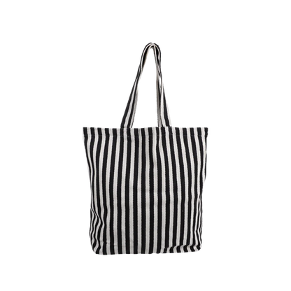 Kado Design Baumwolltasche Natur | eingewebte schwarze Streifen Aufgeweckt