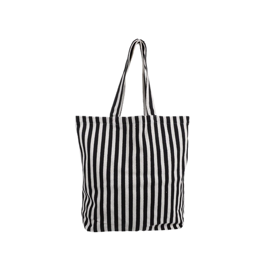 Kado Design Baumwolltasche Natur | eingewebte schwarze Streifen Aufgeweckt