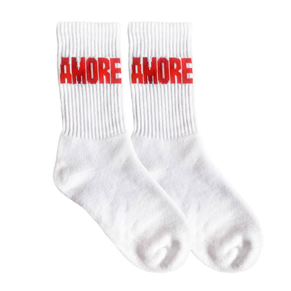 NAVUCKO Socken AMORE, Farbe Rot/Weiß: 39-42 Aufgeweckt
