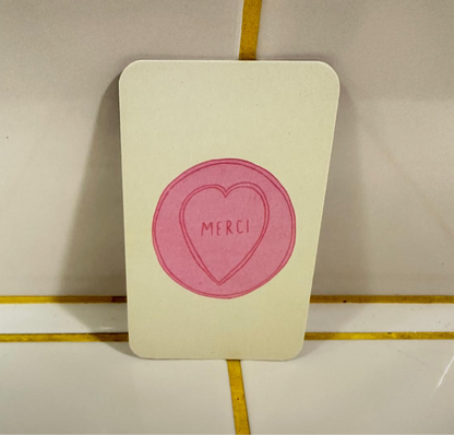 Enskild Mini Karte | Merci Herz – Pink Aufgeweckt
