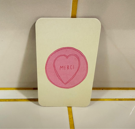 Enskild Mini Karte | Merci Herz – Pink Aufgeweckt