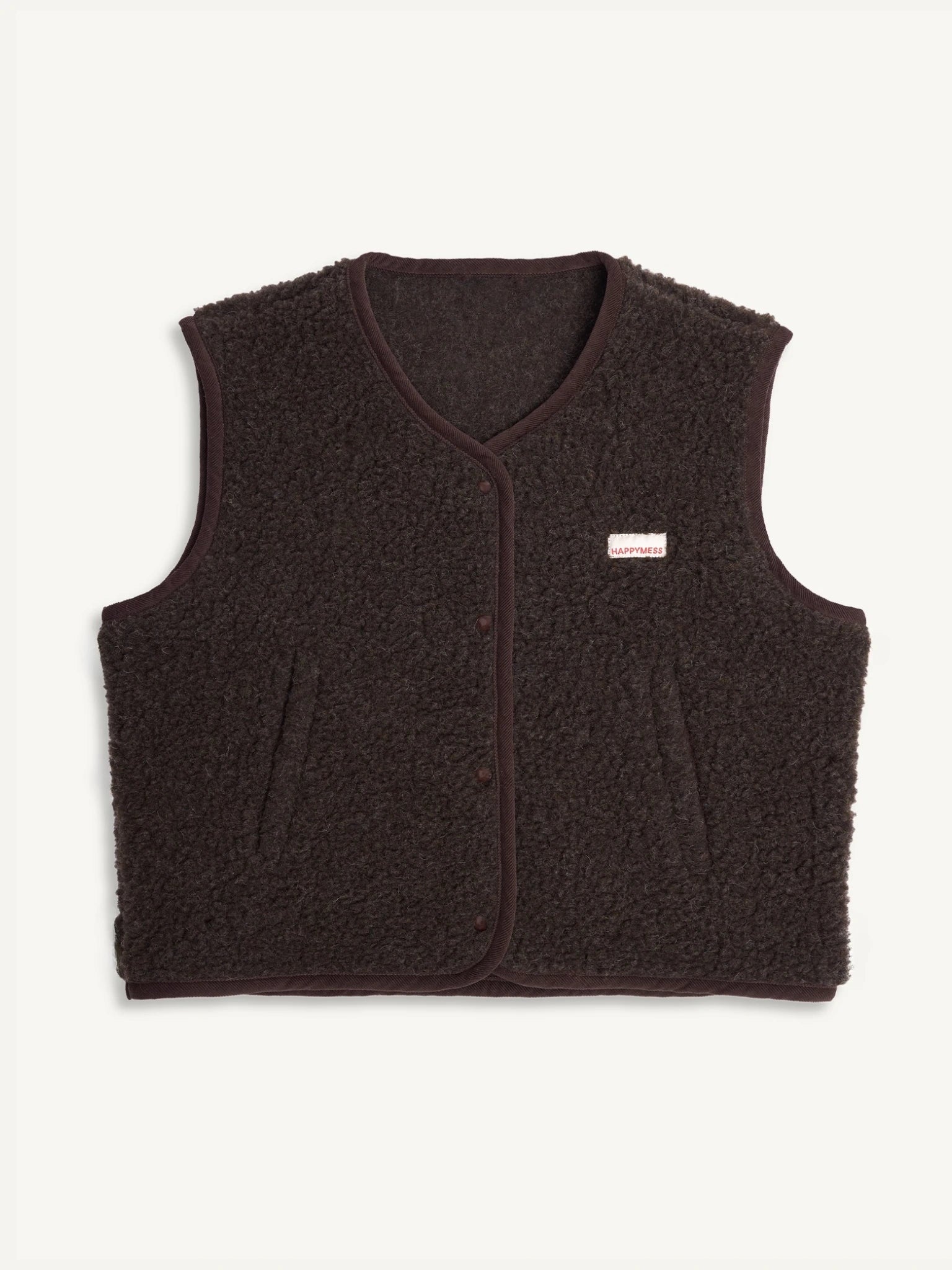 Happy Mess Merino Weste | Chocolate Brown Aufgeweckt