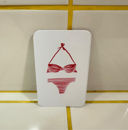 Enskild Mini Karte | Bikini Rot-Weiss Aufgeweckt