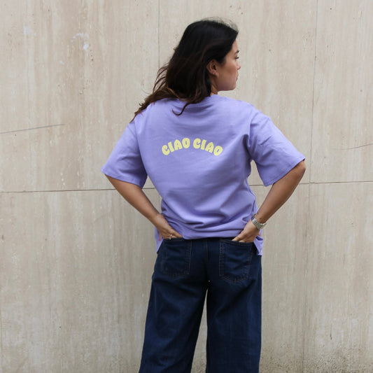 Bazaar Noir T‑Shirt | Ciao Ciao Flieder Aufgeweckt