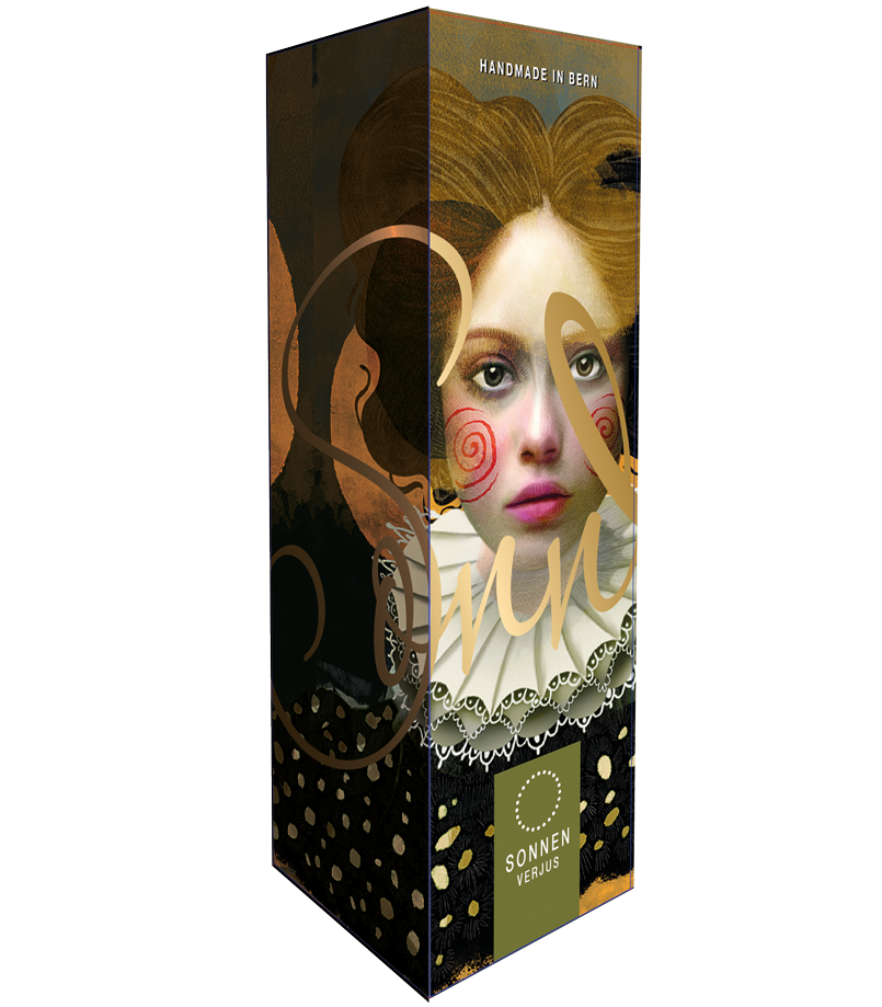 SONNEN Geschenkkarton mit Goldprägung | für 75cl Verjus Aufgeweckt