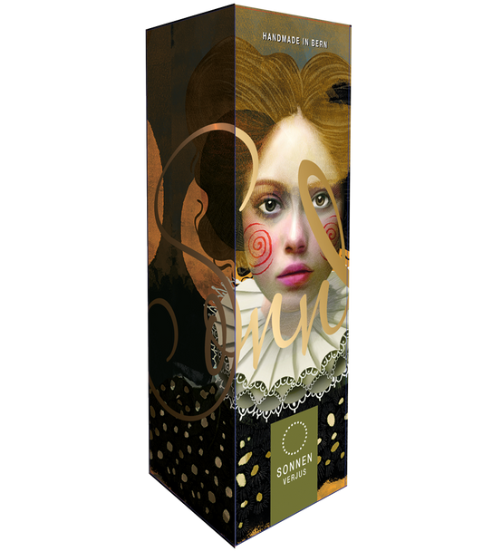 SONNEN Geschenkkarton mit Goldprägung | für 75cl Verjus Aufgeweckt