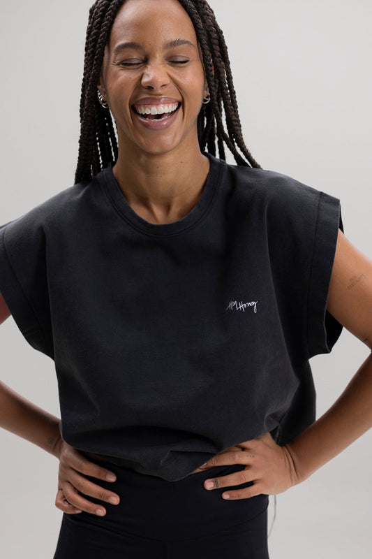 Cropped Shirt – Schwarz