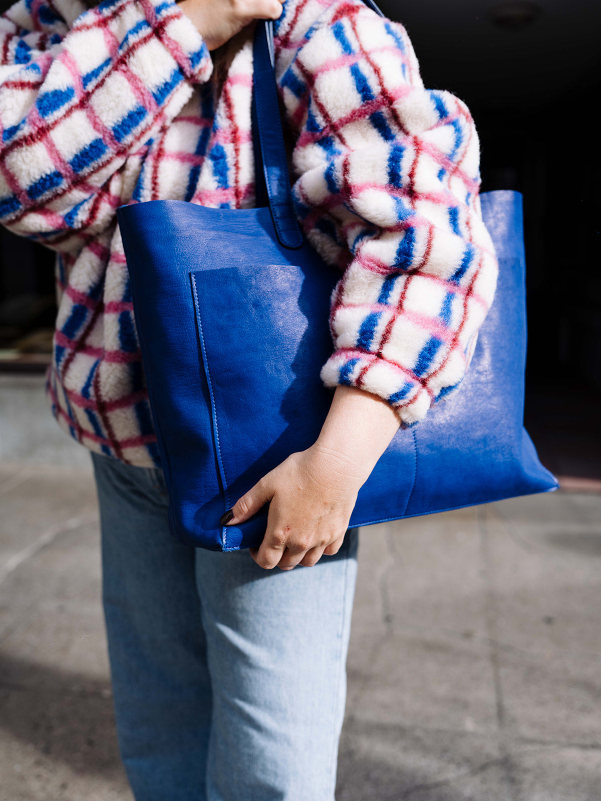 Happymess Merino Jacke | Pink & Cobalt Aufgeweckt