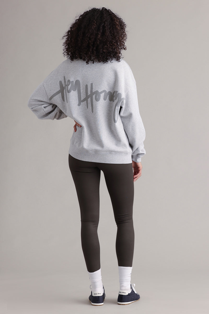 Hey Honey Sweatshirt | Reflect Grey Melange Aufgeweckt